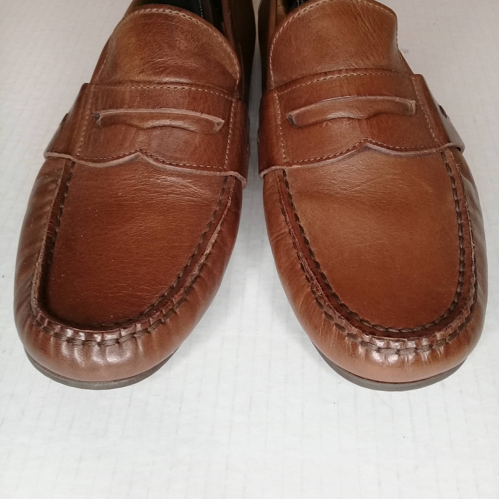 Ralph Lauren Brown Leather Classic Vintage Driving Slip On Italian Loafer Sz 8 - Picture 2 of 9